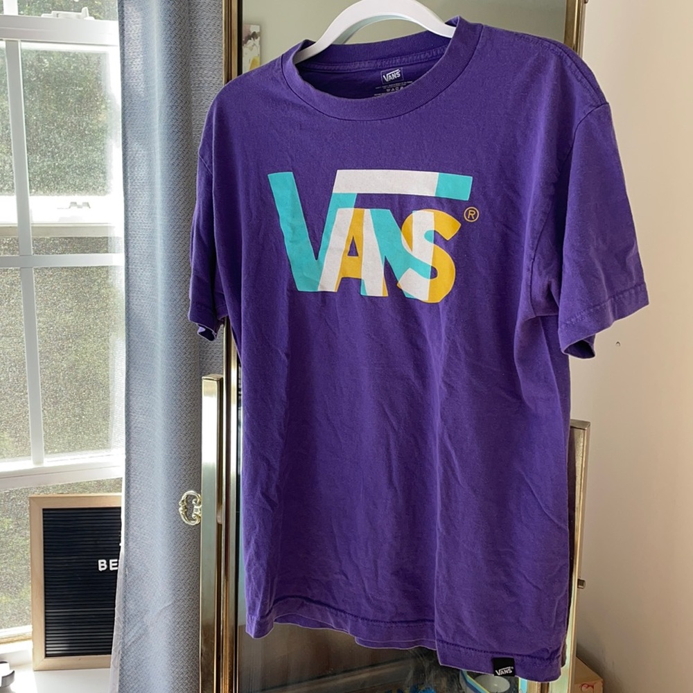 Purple Vans Graphic Tee, Vintage Style
